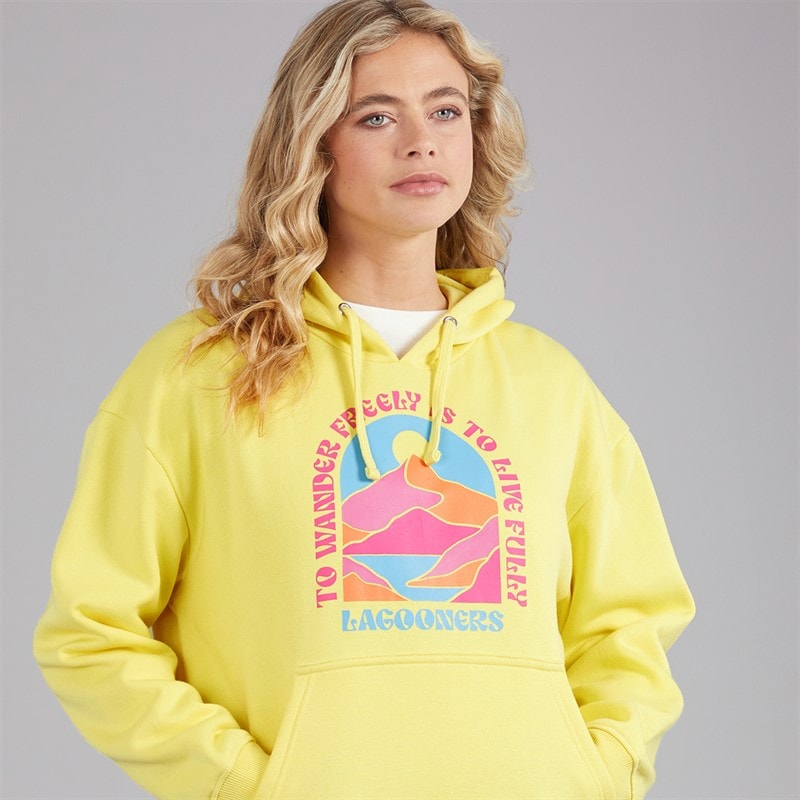 Lagooners Womens Nightingale Nest Graphic Hoodie Yellow - Image 3