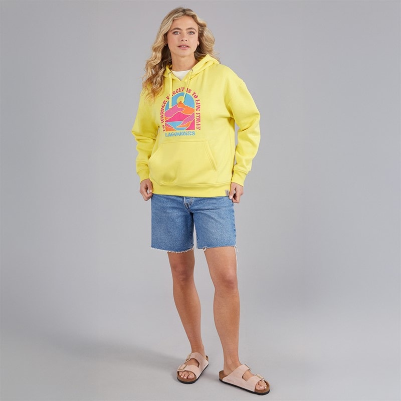 Lagooners Womens Nightingale Nest Graphic Hoodie Yellow - Image 4
