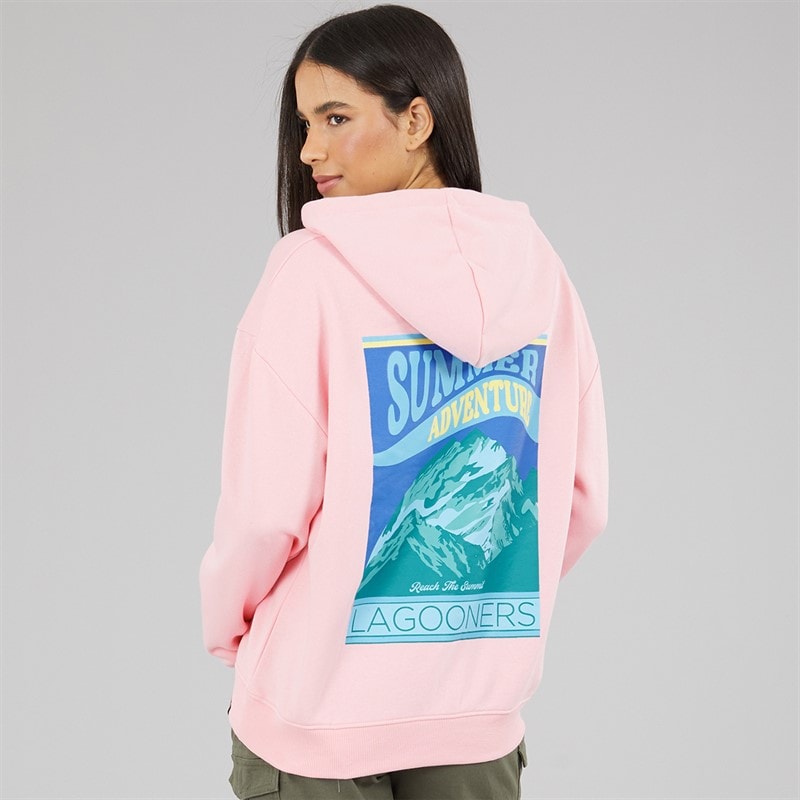 Lagooners Womens Pheasant Rise Graphic Hoodie Pink - Image 3