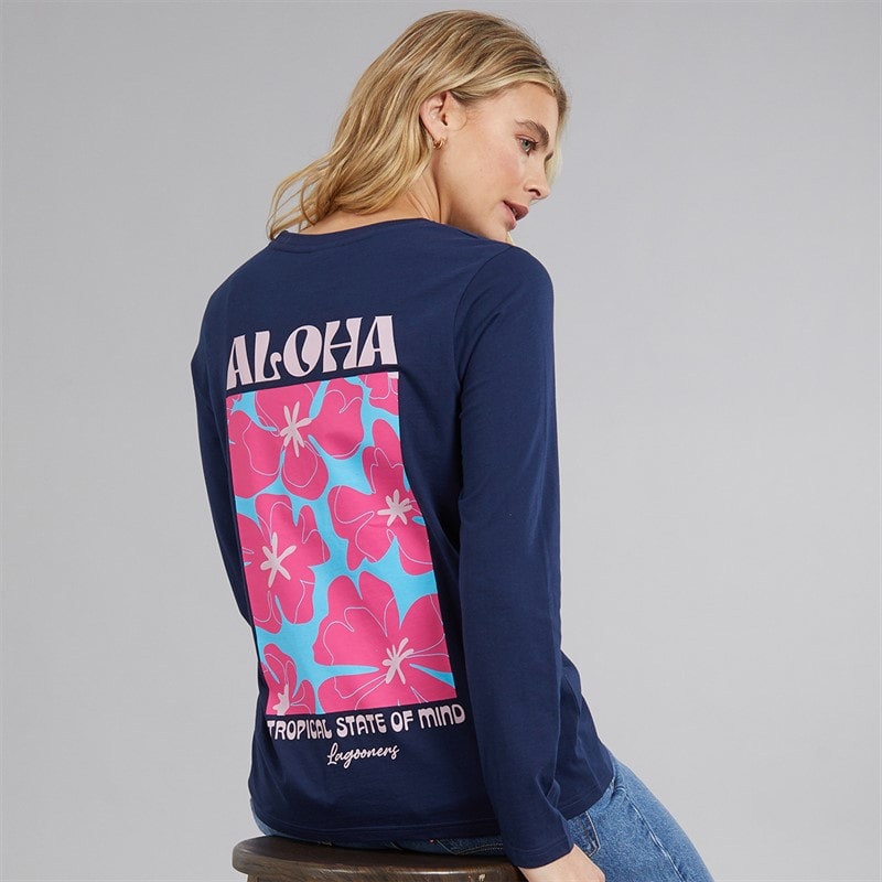Lagooners Womens Brixcombe Long Sleeve T-Shirt Navy