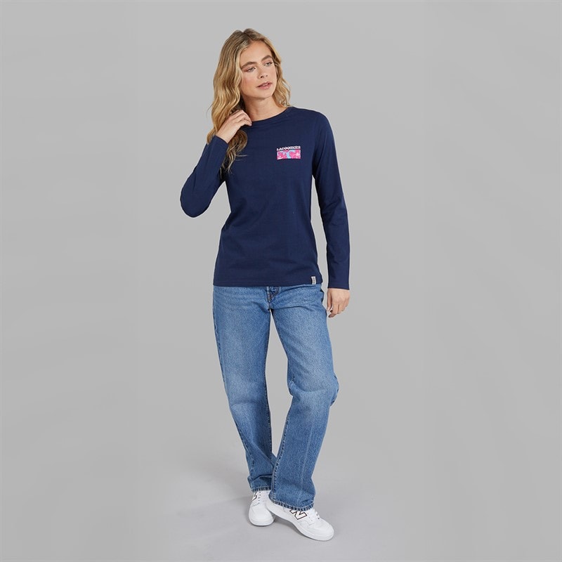 Lagooners Womens Brixcombe Long Sleeve T-Shirt Navy - Image 4
