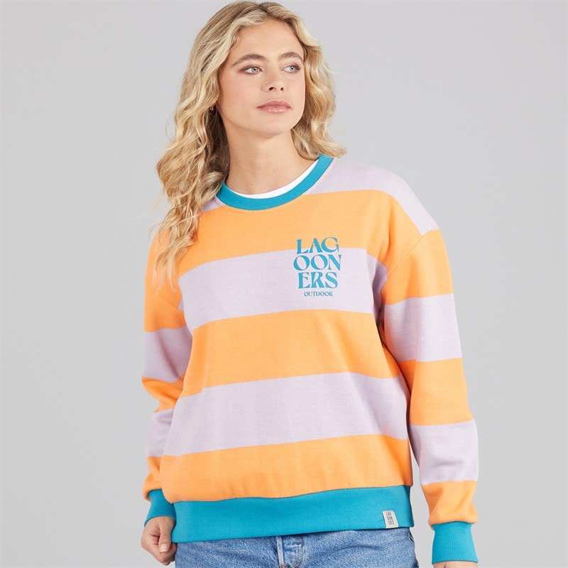 Lagooners Womens Cornflour Field Crew Neck Graphic Sweatshirt Lilac - Image 2