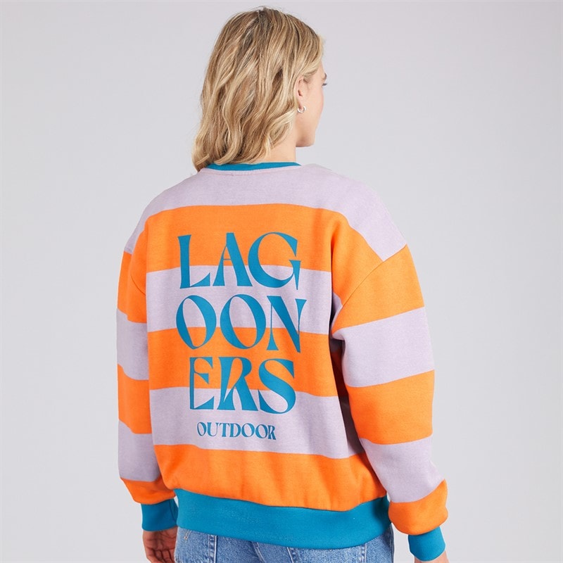 Lagooners Womens Cornflour Field Crew Neck Graphic Sweatshirt Lilac - Image 3
