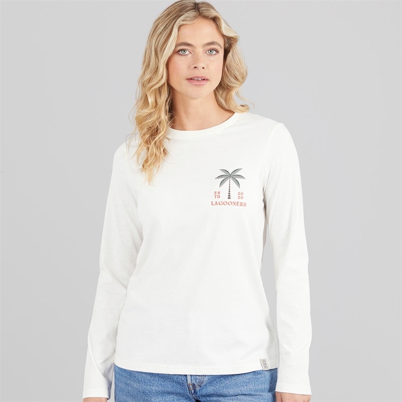Lagooners Womens Lanternwood Long Sleeve T-Shirt Ecru - Image 2