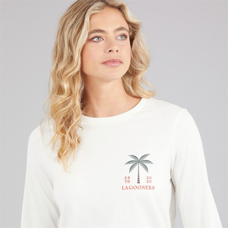 Lagooners Womens Lanternwood Long Sleeve T-Shirt Ecru - Image 5