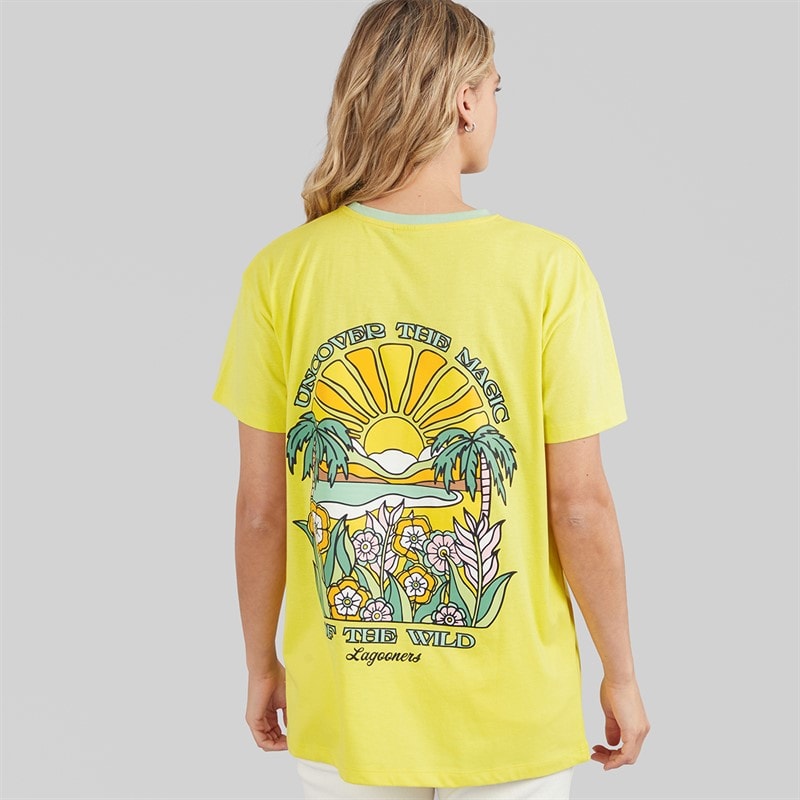 Lagooners Womens Haycroft Oversized T-Shirt Yellow - Image 3