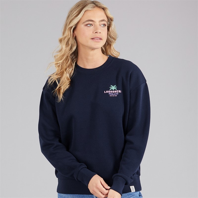 Lagooners Womens Kempley Fold Sweatshirt Navy - Image 2