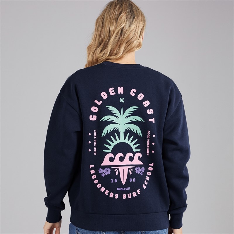Lagooners Womens Kempley Fold Sweatshirt Navy - Image 3