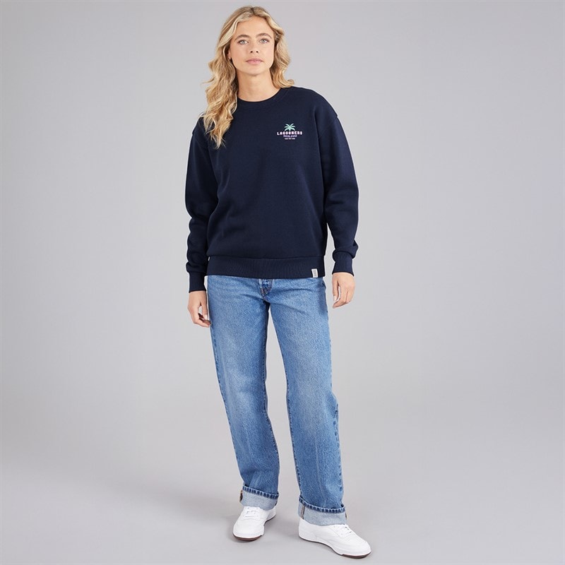 Lagooners Womens Kempley Fold Sweatshirt Navy - Image 4