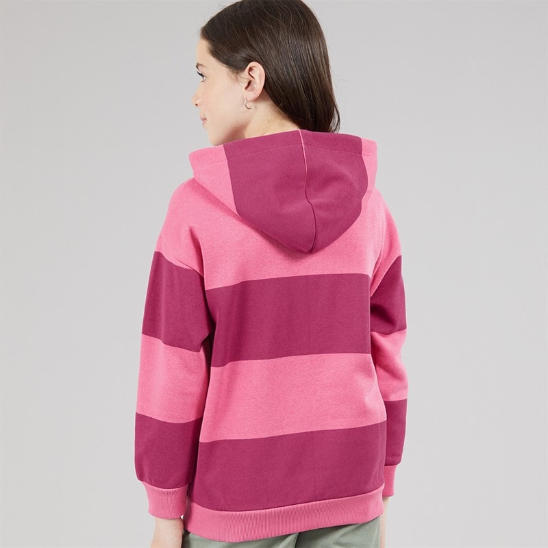 Lagooners Girls Elmbrook Stripe Hoodie Bright Pink - Image 2