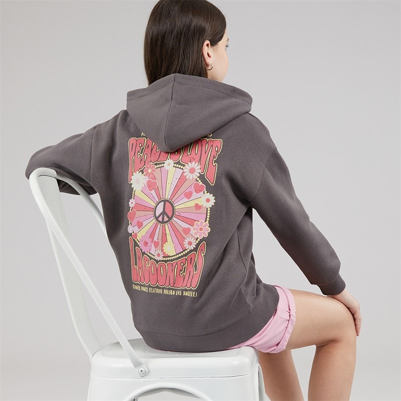 Lagooners Girls Barley Hoodie Charcoal
