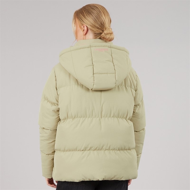 Lagooners Womens Aven Short Puffer Jacket Khaki - Image 2