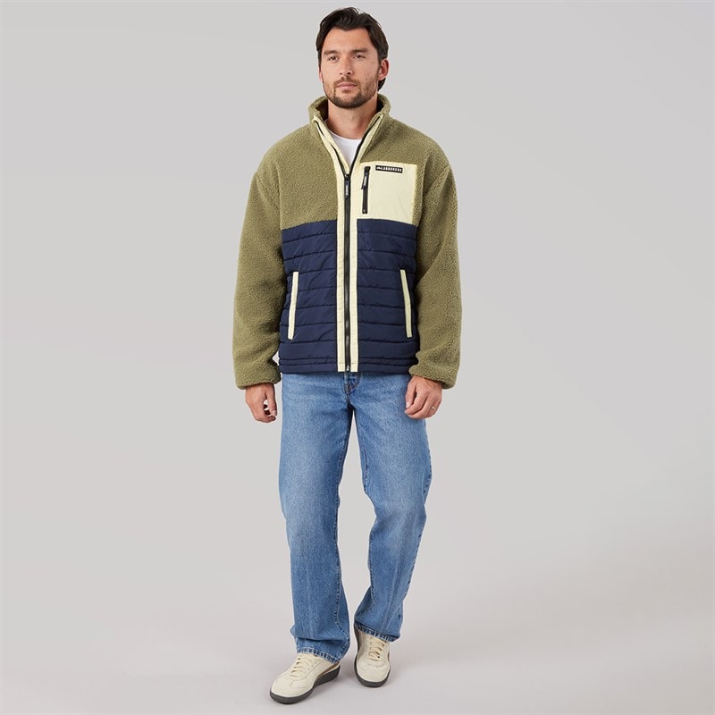 Lagooners Mens Hybrid Jacket Khaki/Mustard - Image 4
