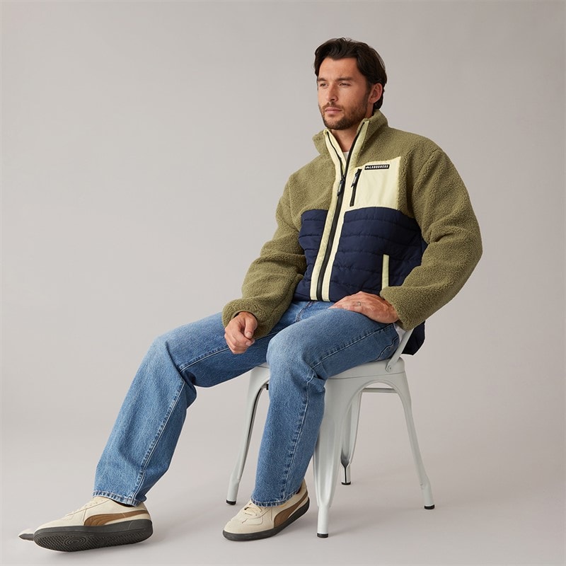 Lagooners Mens Hybrid Jacket Khaki/Mustard - Image 5