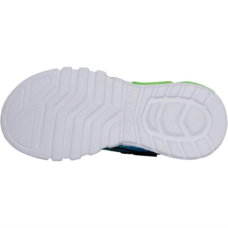 SKECHERS SPORT SKECHERS Junior S Lights Flex Glow - Dezlo Trainers Blue/Black/Lime - Image 2