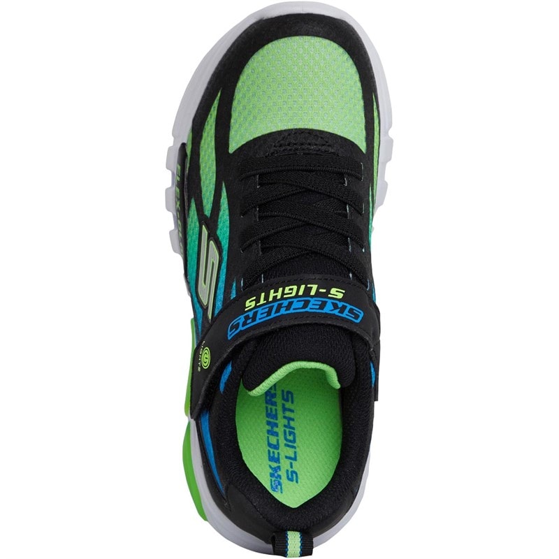 SKECHERS SPORT SKECHERS Junior S Lights Flex Glow - Dezlo Trainers Blue/Black/Lime - Image 4