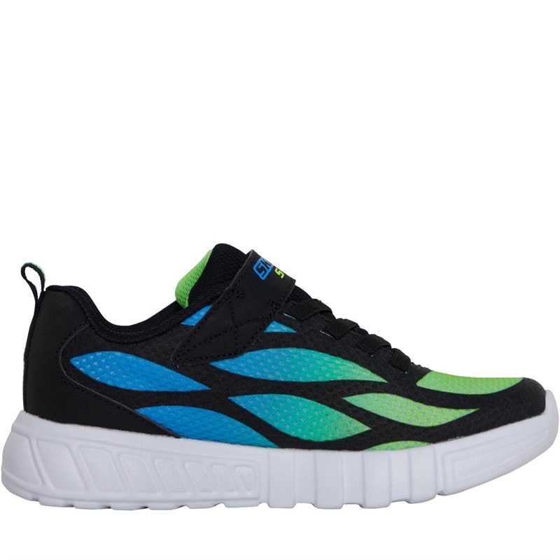 SKECHERS SPORT SKECHERS Junior S Lights Flex Glow - Dezlo Trainers Blue/Black/Lime - Image 5