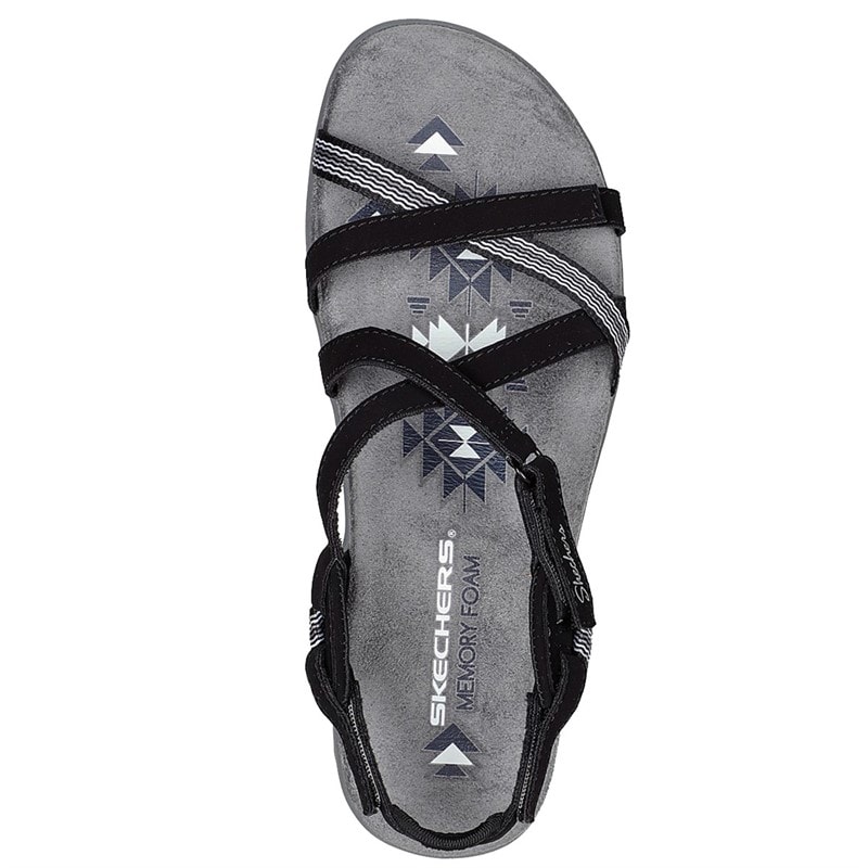 SKECHERS SPORT SKECHERS Womens Reggae Slim Sun Array Sandals Black - Image 3
