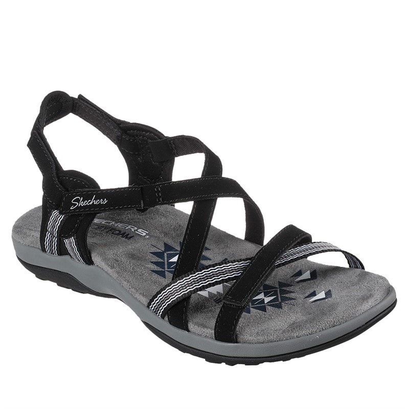 SKECHERS SPORT SKECHERS Womens Reggae Slim Sun Array Sandals Black - Image 4