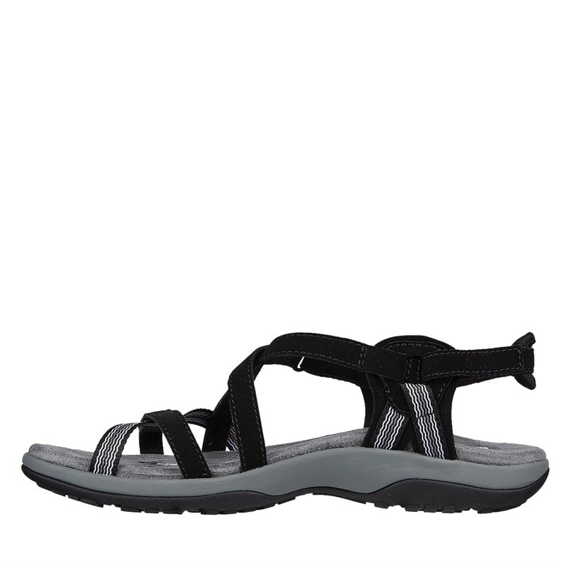 SKECHERS SPORT SKECHERS Womens Reggae Slim Sun Array Sandals Black - Image 5
