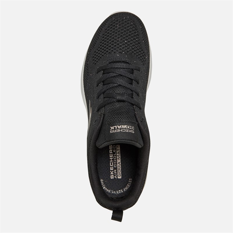 SKECHERS SPORT SKECHERS Womens Go Walk Joy Violet Trainers Black/Rose Gold - Image 5