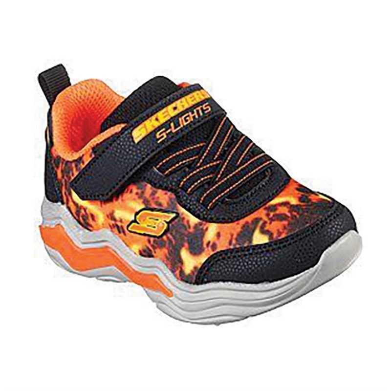 SKECHERS SPORT SKECHERS Infant Boys Erupters IV Lighted Gore & Strap Sneakers Black Orange - Image 1