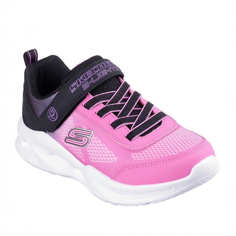 SKECHERS SPORT SKECHERS Girls Sola Glow Ombre Deluxe Sneakers Black - Image 3