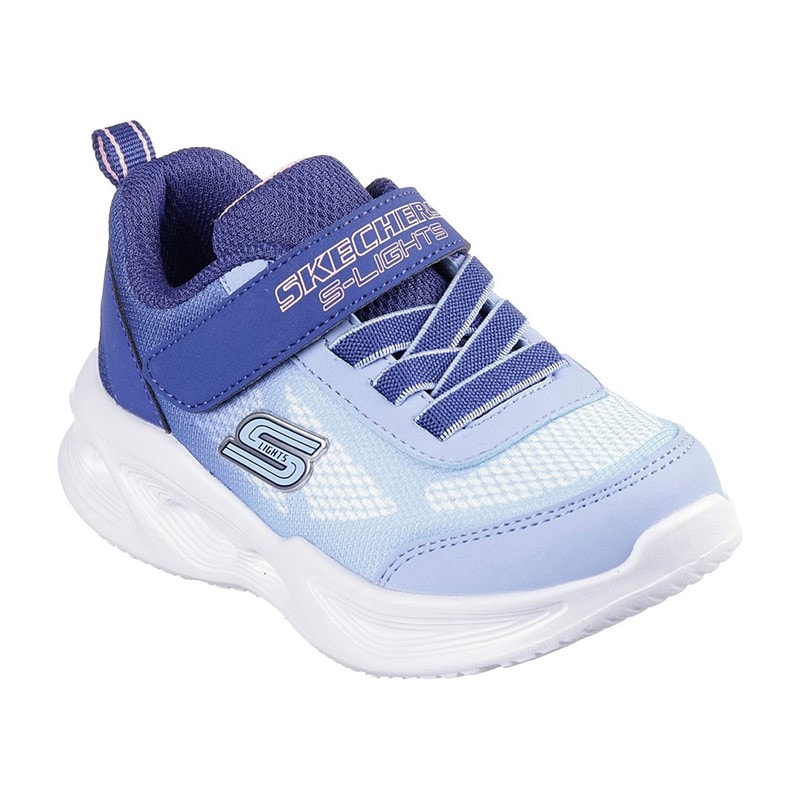 SKECHERS SPORT SKECHERS Infant Girls Sola Glow Ombre Deluxe Sneakers Navy - Image 3