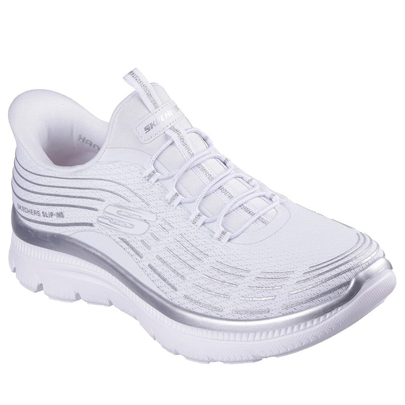 SKECHERS SPORT SKECHERS Womens Slip In Summits Plus Sneakers White - Image 3