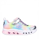 SKECHERS Girls Flutter Heart Lights Simply Love Sneakers Silver
