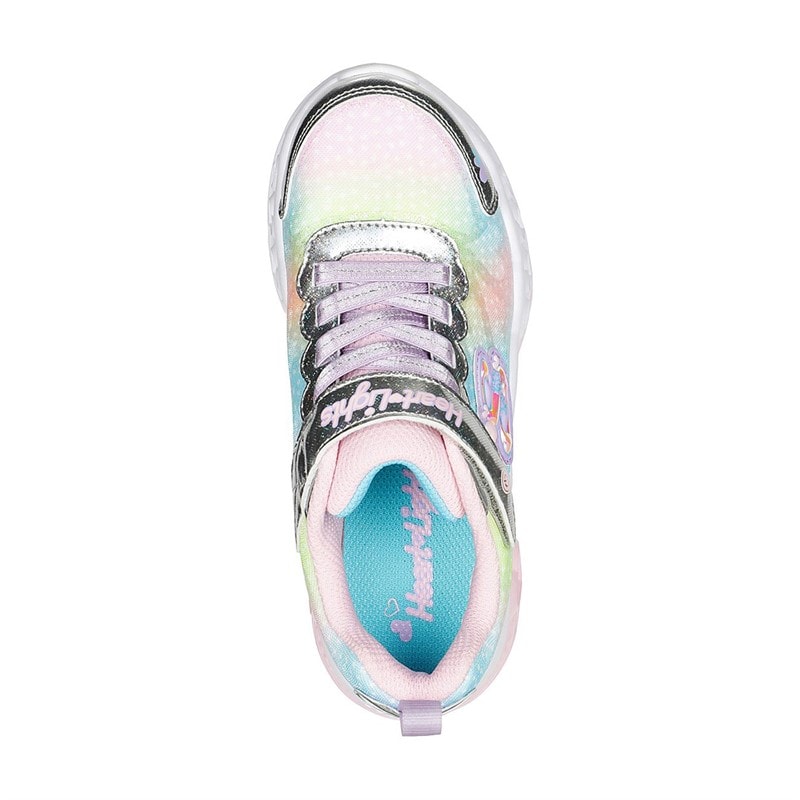SKECHERS SPORT SKECHERS Girls Flutter Heart Lights Simply Love Sneakers Silver - Image 4