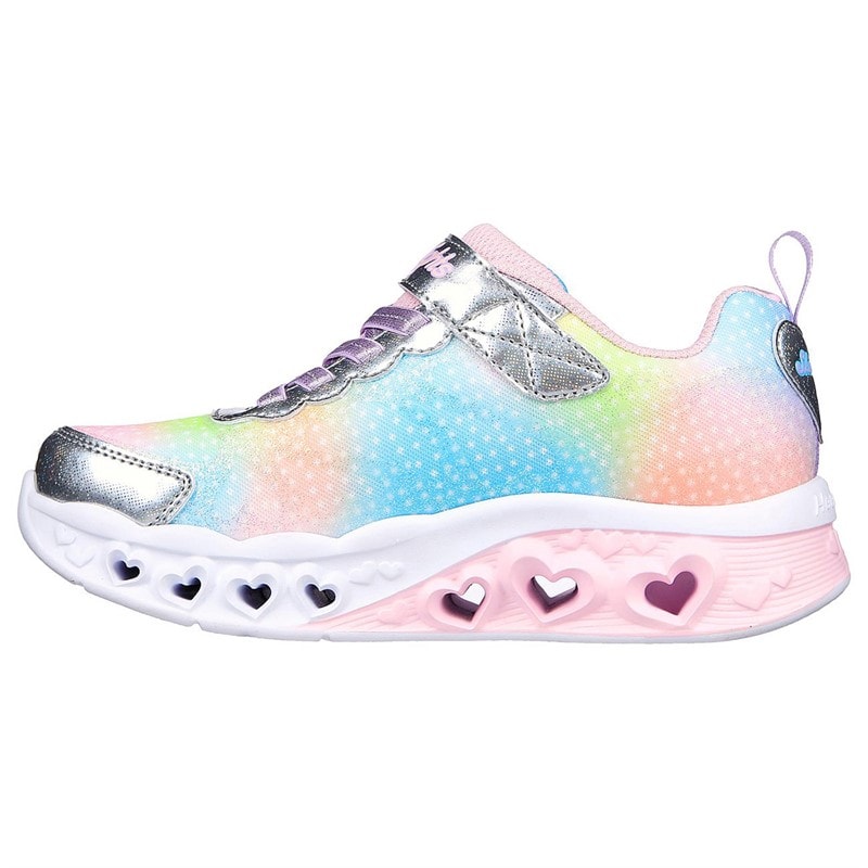 SKECHERS SPORT SKECHERS Girls Flutter Heart Lights Simply Love Sneakers Silver - Image 5