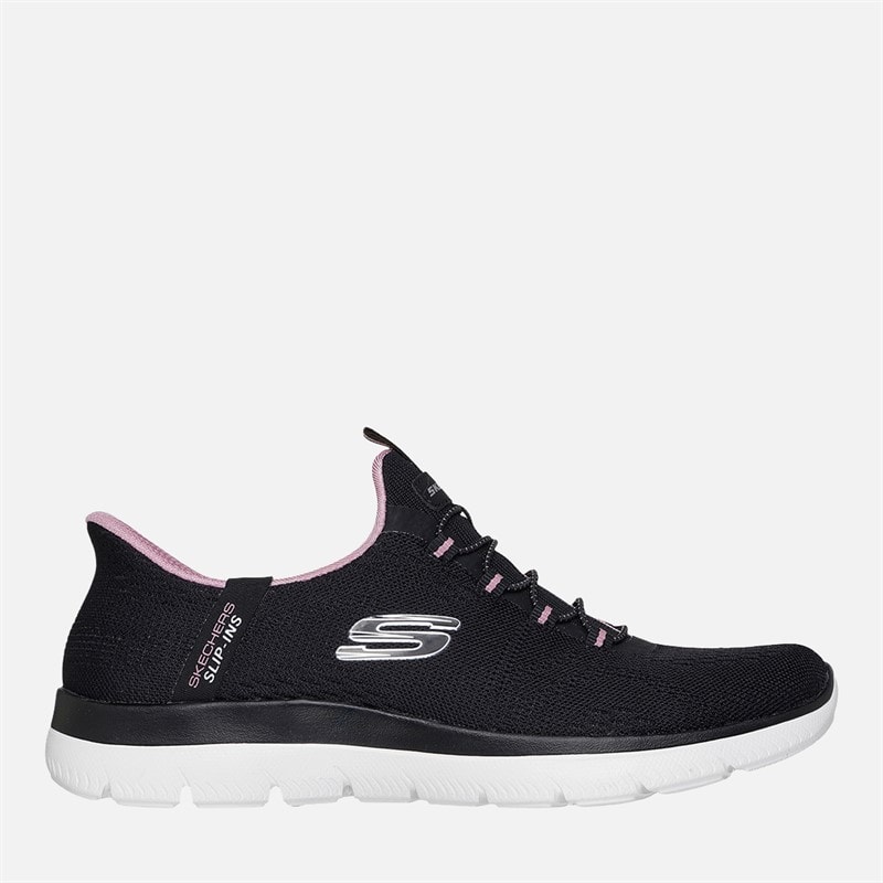 SKECHERS SPORT SKECHERS Womens Summits Dream Chaser Slip-In Sneakers Black & Purple/Mauve - Image 1