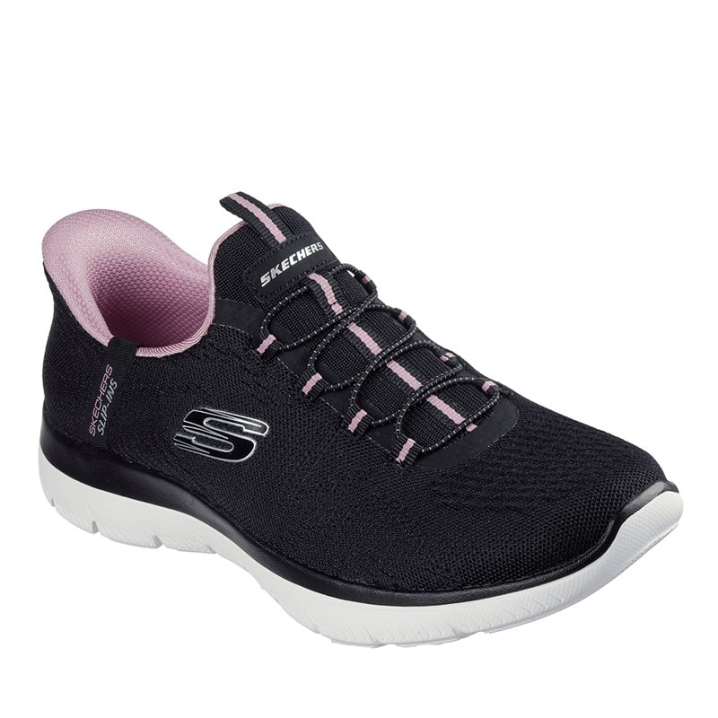 SKECHERS SPORT SKECHERS Womens Summits Dream Chaser Slip-In Sneakers Black & Purple/Mauve - Image 2