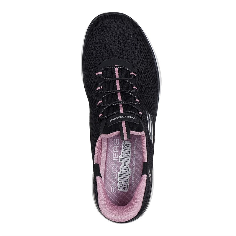 SKECHERS SPORT SKECHERS Womens Summits Dream Chaser Slip-In Sneakers Black & Purple/Mauve - Image 4