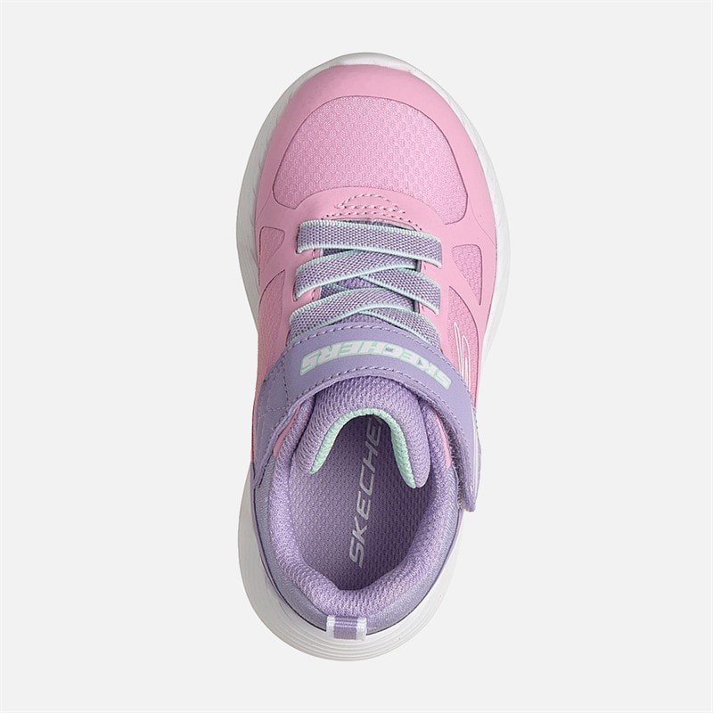 SKECHERS Infant Girls Dyna-Lite Tracing Tracks Sneakers Pink - Image 4