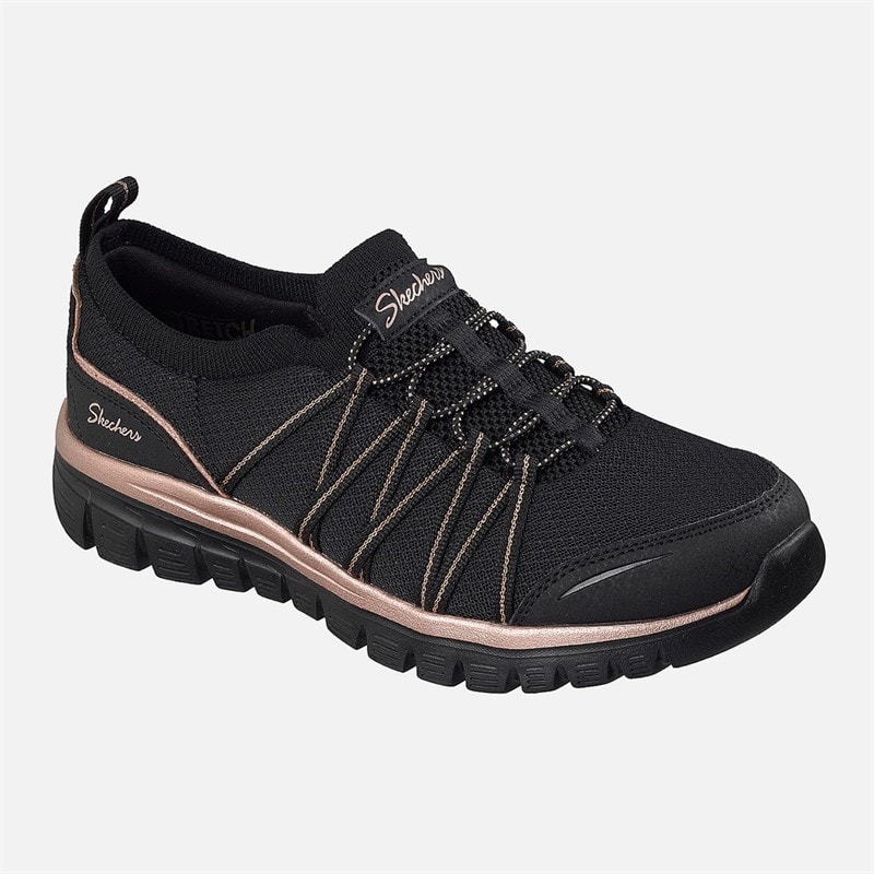 SKECHERS SPORT SKECHERS Womens Graceful Sneakers Black - Image 3