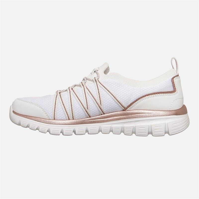 SKECHERS Womens Graceful Sneakers White - Image 5