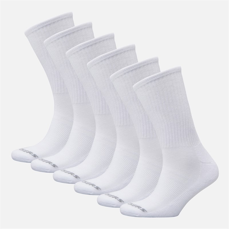 SKECHERS Six Pack Crew Socks White Traditional - Image 1