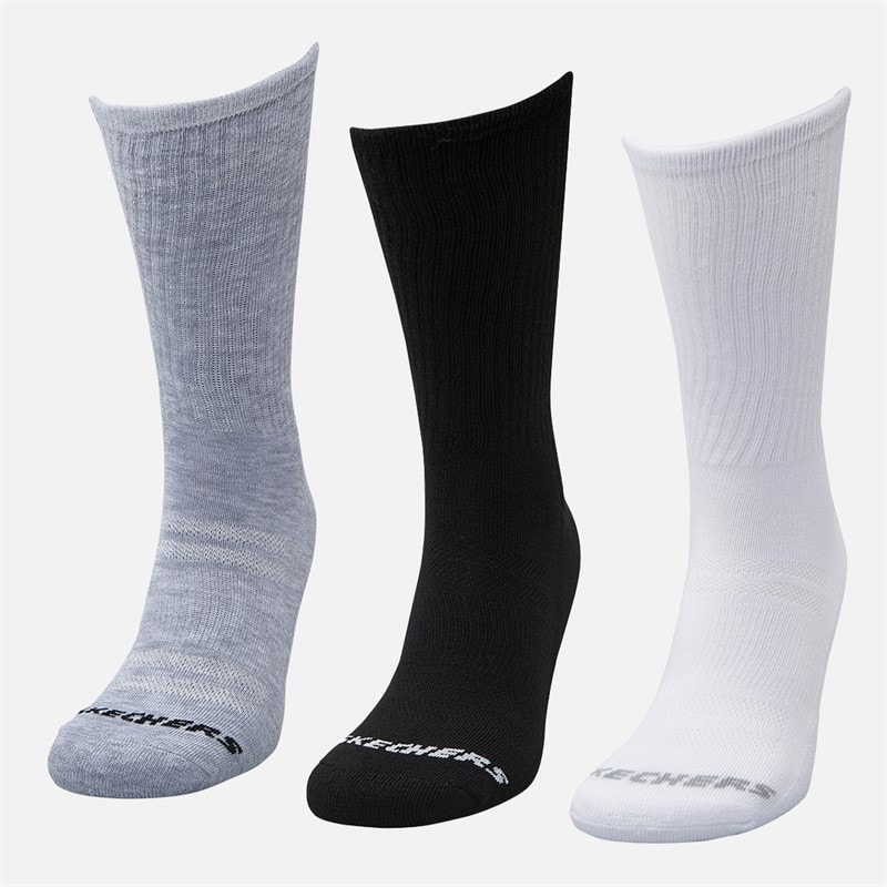 SKECHERS Six Pack Crew Socks White/Black/Grey - Image 2