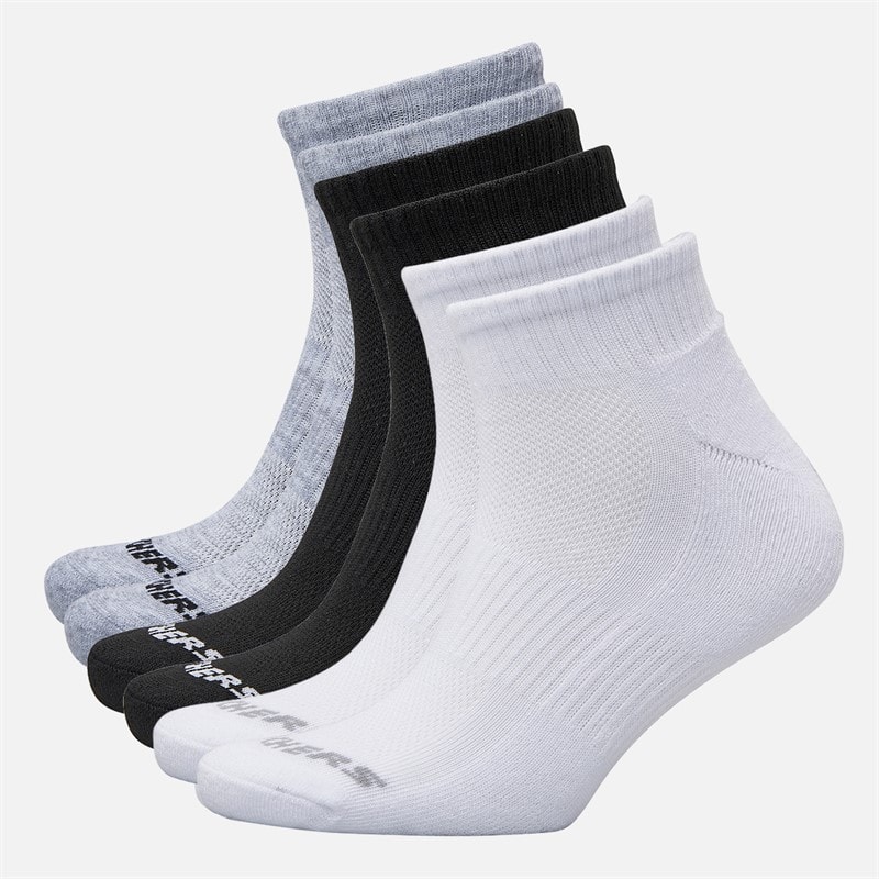 SKECHERS SPORT SKECHERS Six Pack Quarter Socks White/Black/Grey - Image 1