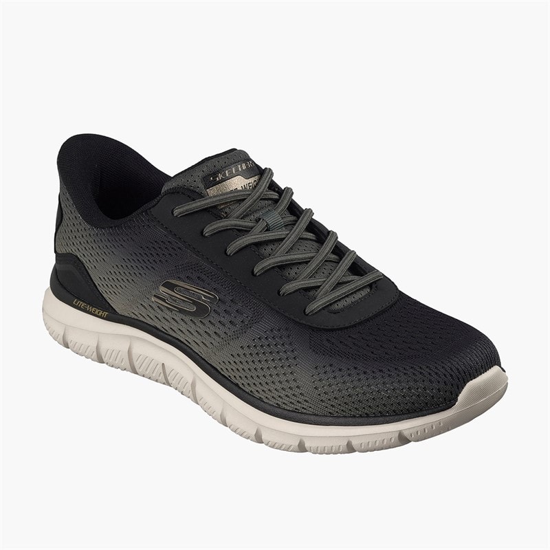 SKECHERS Mens Track Sneakers Olive - Image 3