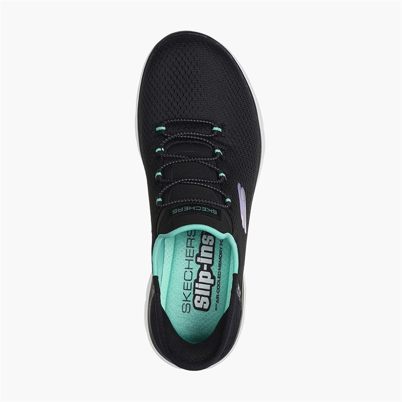 SKECHERS Womens Slip In Summits Sneakers Black - Image 4