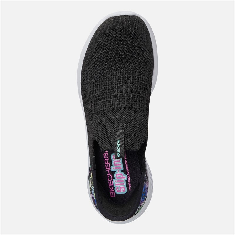 SKECHERS SPORT SKECHERS Girls Slip Ins Ultra Flex 3.0 Colory Wild Trainers Black/Multi - Image 4