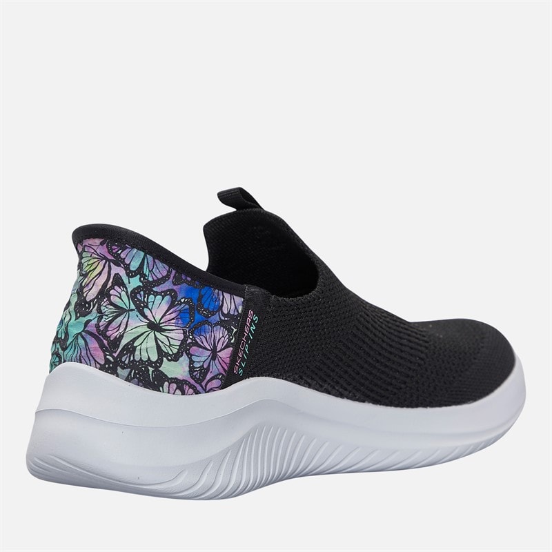 SKECHERS SPORT SKECHERS Girls Slip Ins Ultra Flex 3.0 Colory Wild Trainers Black/Multi - Image 5