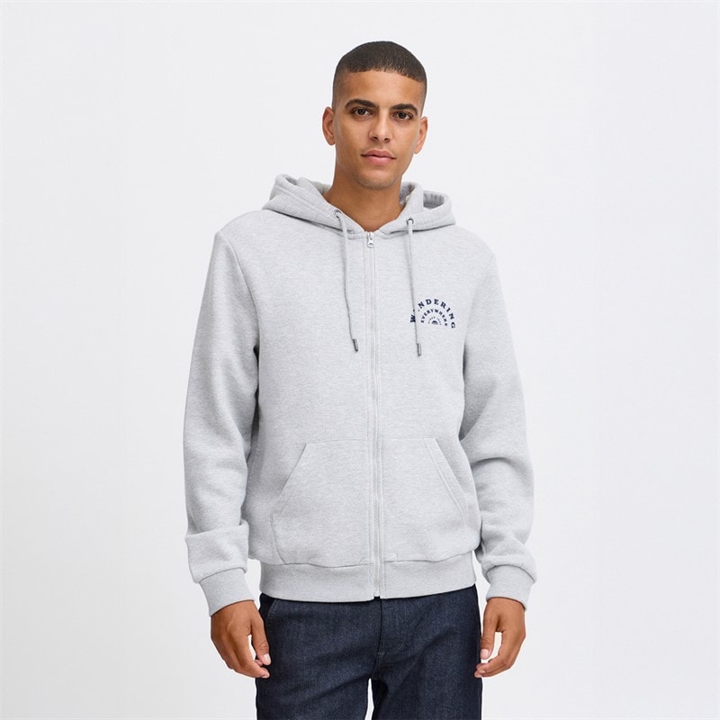 Blend Mens Zip Hoodie Stone Mix