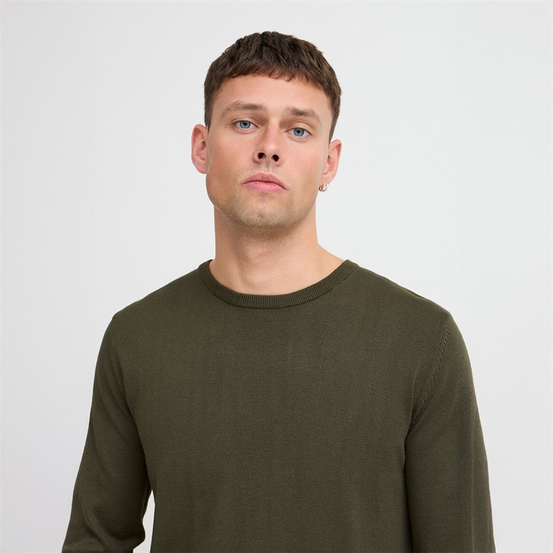 Blend Mens Knit Jumper Forest Night - Image 3