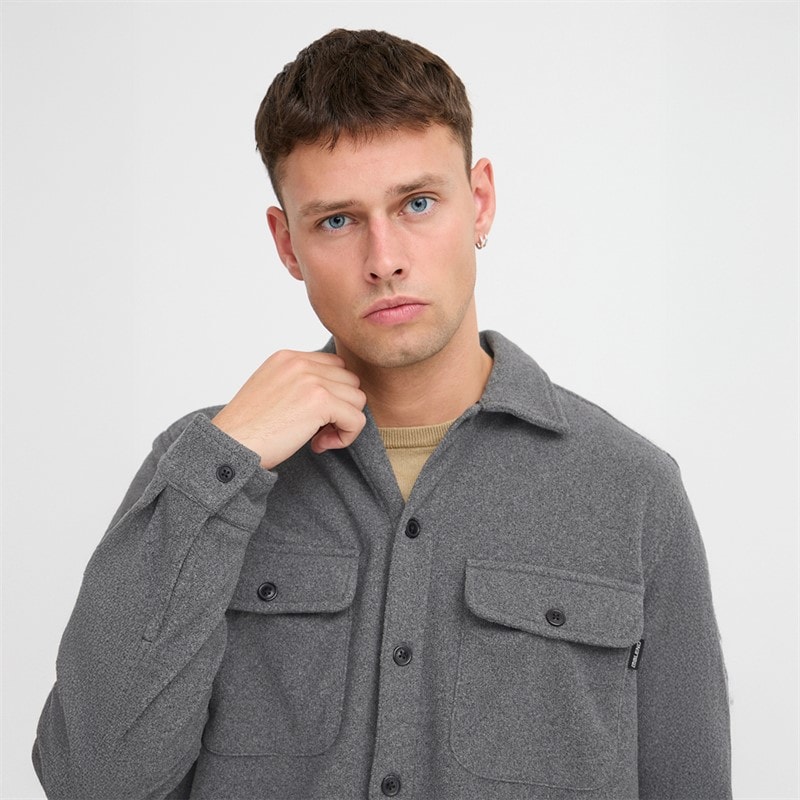 Blend Mens Overshirt Charcoal Mix - Image 3