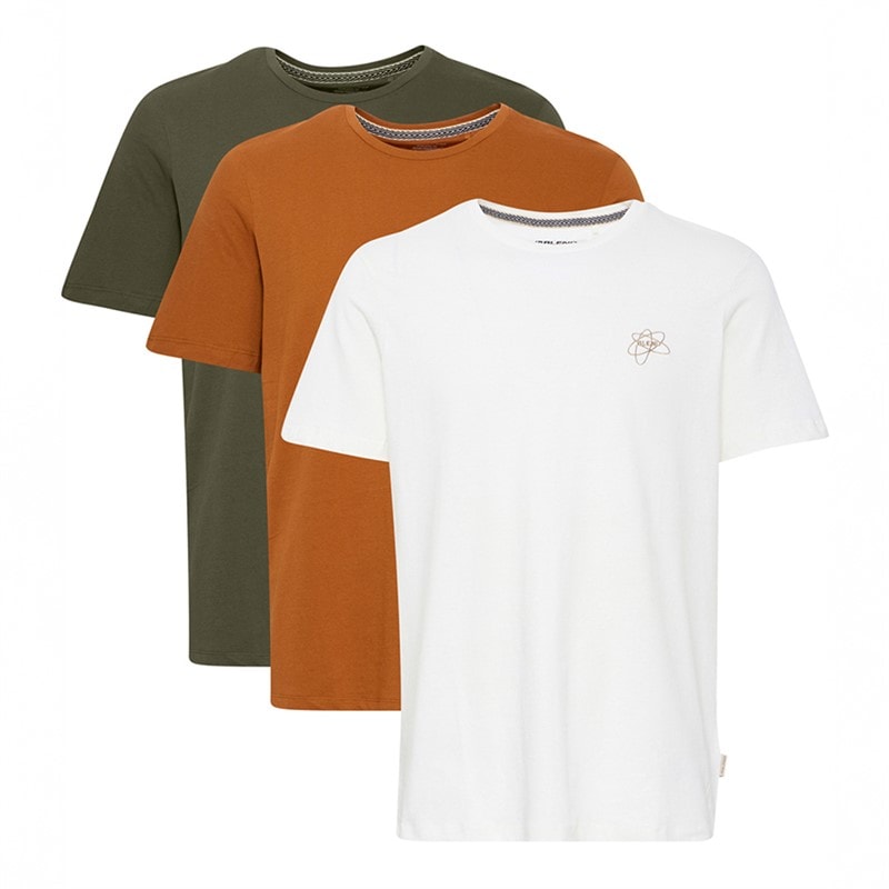 Blend Mens Three Pack T-Shirts Vanilla/Forest Night/Caramel Vanilla,Forestnight,Caramel - Image 1