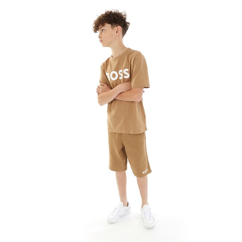 BOSS Boys Sweat Shorts Stone - Image 3